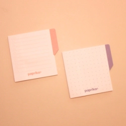 PACK X2 NOTAS ADHESIVAS C/SOLAPA 6,2X6,4 - LILITA PUNTEADO/ ROSA RAYADO