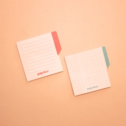 PACK X2 NOTAS ADHESIVAS C/SOLAPA 6,2X6,4 - NARANJA / CELESTE
