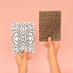 LIBRETAS 12X17 TAPA BLANDA X2 UNID - ANIMAL PRINT RAYADA / ZEBRA LISA