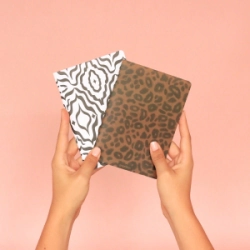 LIBRETAS 12X17 TAPA BLANDA X2 UNID - ANIMAL PRINT RAYADA / ZEBRA LISA