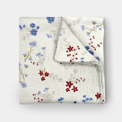 MANTA DE MUSELINA FLORES