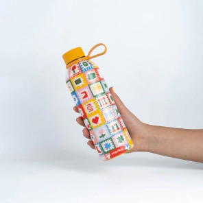 BOTELLA ACERO INOXIDABLE CON ASA 500 ML LA BUENA SUERTE