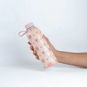 BOTELLA ACERO INOXIDABLE CON ASA 500 ML LA VIE EN ROSE