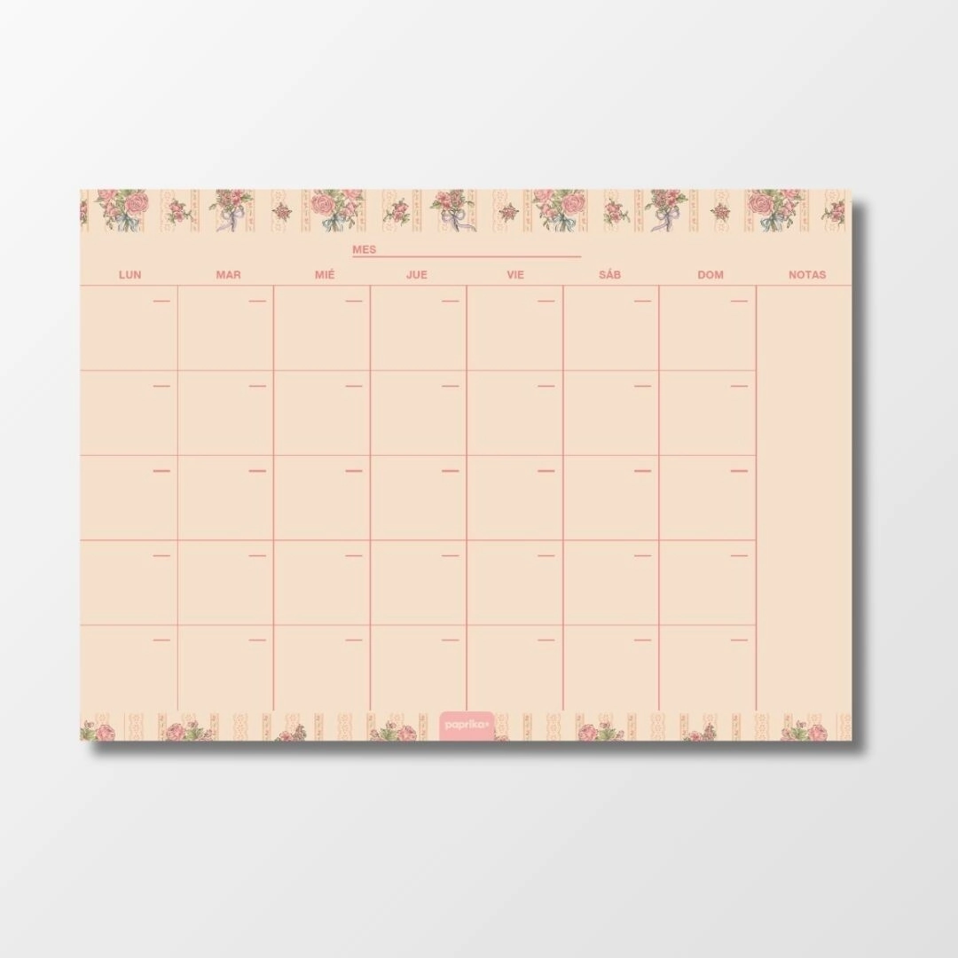 PLANNER MENSUAL IMANTADO 25X35 LA VIE EN ROSE