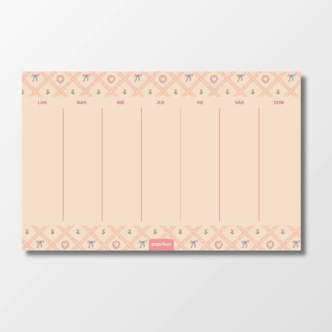 PLANNER SEMANAL IMANTADO 18X28 LA VIE EN ROSE