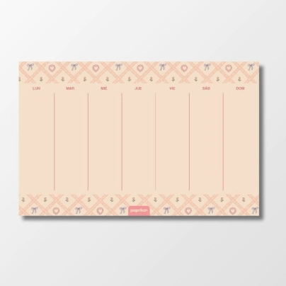 PLANNER SEMANAL IMANTADO 18X28 LA VIE EN ROSE