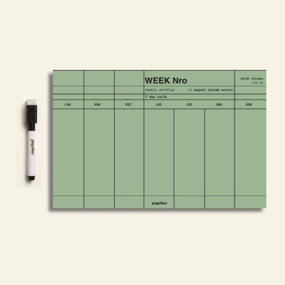 PLANNER SEMANAL IMANTADO 18X28 MINIMAL