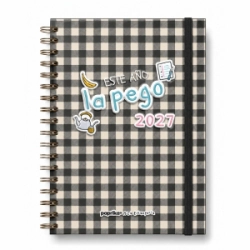 AGENDA 2027 - LA ESTAMPERIA TALLE M 15X21 SAV - LA PEGO CUADRILLE BLANCO Y NEGRO